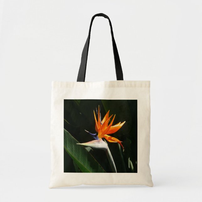 Bird of Paradise Orange Tropical Flower Tote Bag (Front)
