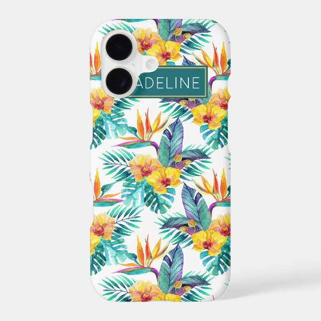 Bird Of Paradise & Orchid Pattern | Add Your Name (Back)
