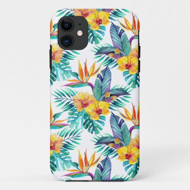 Bird Of Paradise & Orchid Pattern Case-Mate iPhone Case (Back)