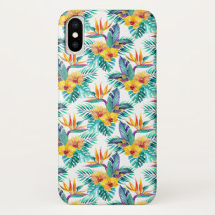 Bird Of Paradise & Orchid Pattern iPhone X Case
