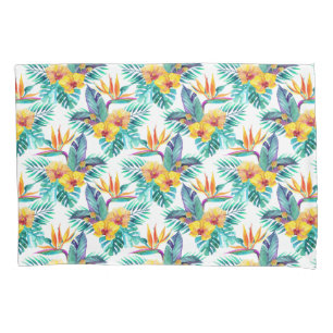 Bird Of Paradise & Orchid Pattern Pillowcase