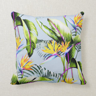 Bird of Paradise Palm Leaves Tropical Accent Cushion