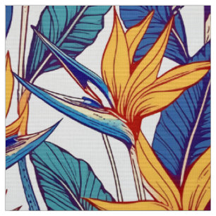 Bird of paradise pattern fabric
