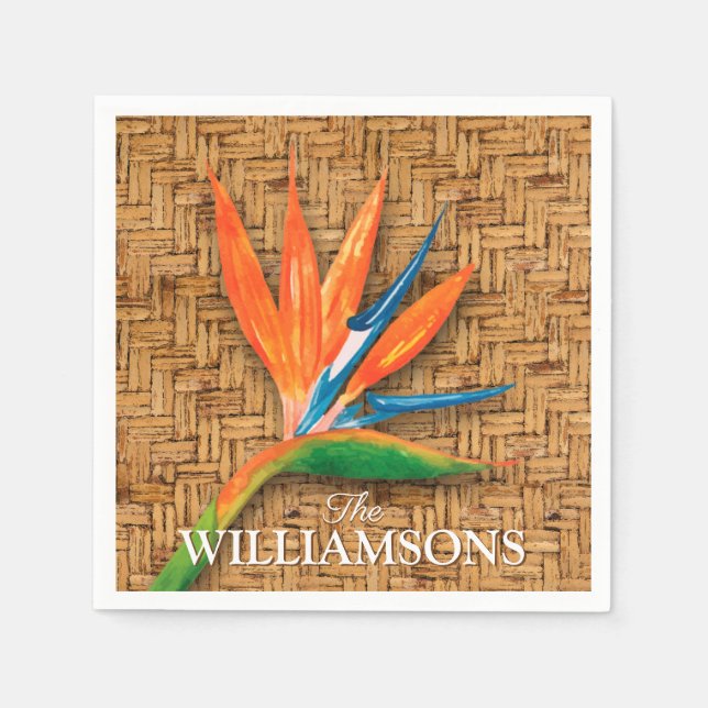 Bird of Paradise Personalised Napkin (Front)