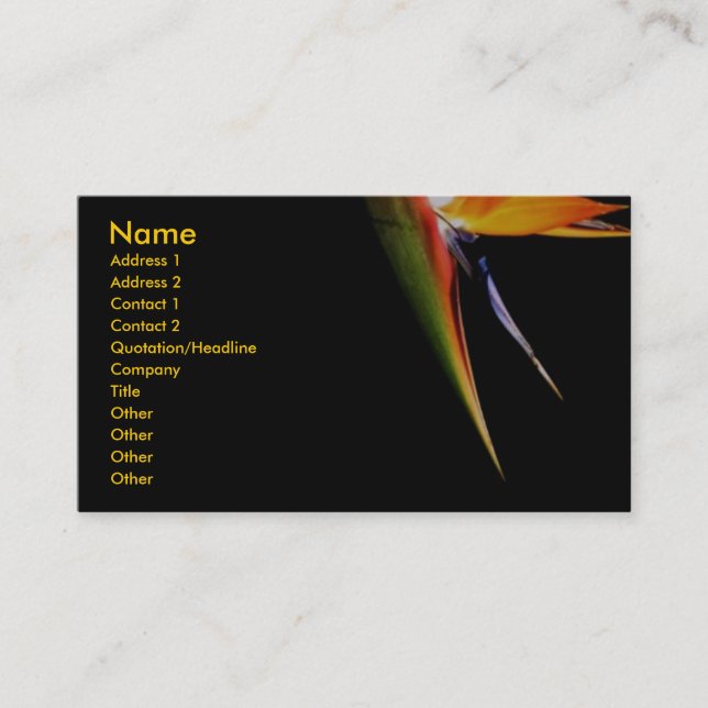 Bird-of-Paradise Profile Card (Front)