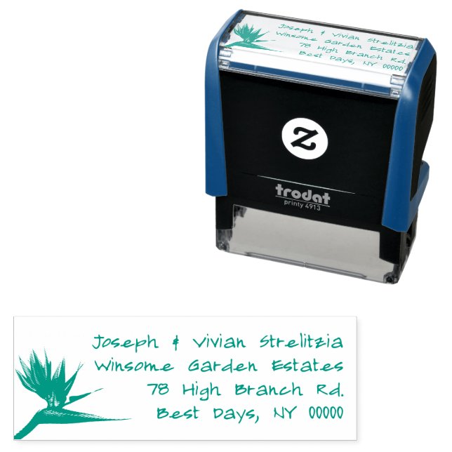 Bird of Paradise Return Address Self-inking Stamp (In Situ)