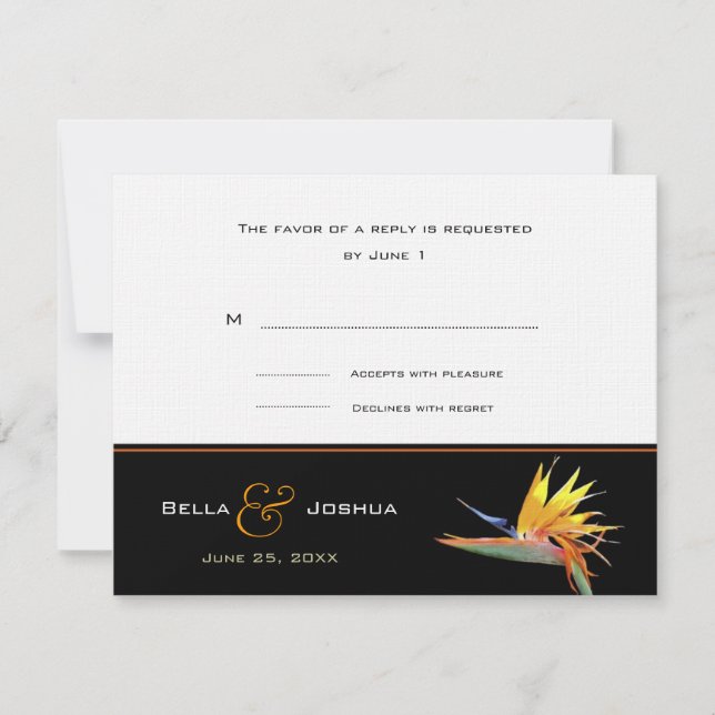 Bird of Paradise RSVP Card (Front)