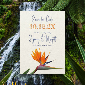 Bird of Paradise Simple Wedding Announcement