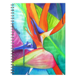 Bird of Paradise Strelitzia flower tropical art Notebook