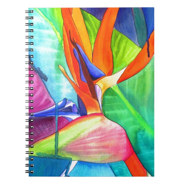 Bird of Paradise Strelitzia flower tropical art Notebook (Front)