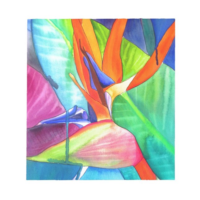 Bird of Paradise Strelitzia flower tropical art Notepad (Front)