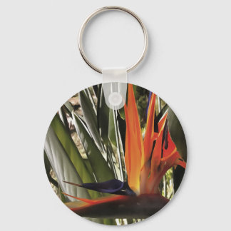 Bird of Paradise Strelitzia Reginae Acrylic Painti Key Ring