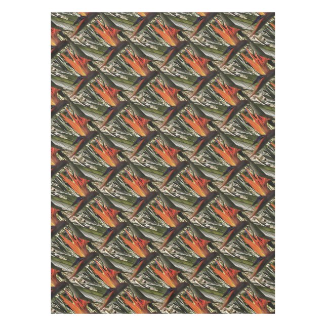 Bird of Paradise Strelitzia Reginae Acrylic Painti Tablecloth (Front)