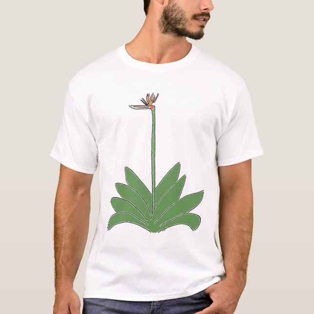 Bird Of Paradise T-Shirt Of Cartoon Plant & Flower (Front)