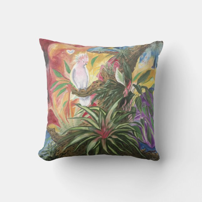 Bird of Paradise Throw Pillow (Front)