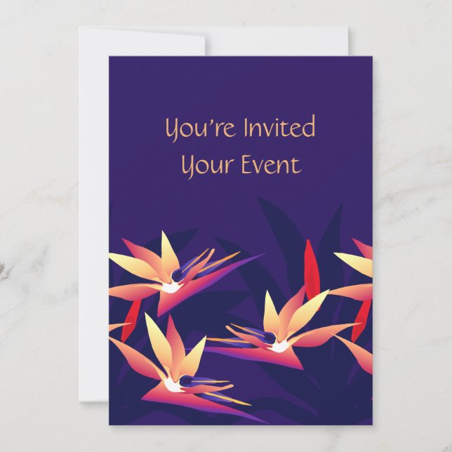 Bird-of Paradise Tropical Floral Invitation (Front)