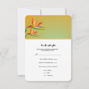 Bird of Paradise Tropical Floral RSVP Card