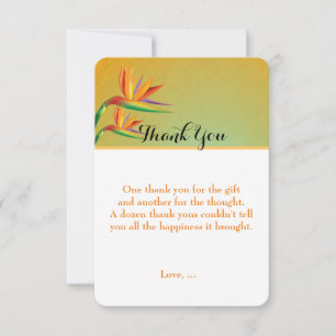 Bird of Paradise Tropical Floral Thank You Card