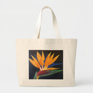 Bird Of Paradise Tropical Flower Painting - Multi Large Tote Bag