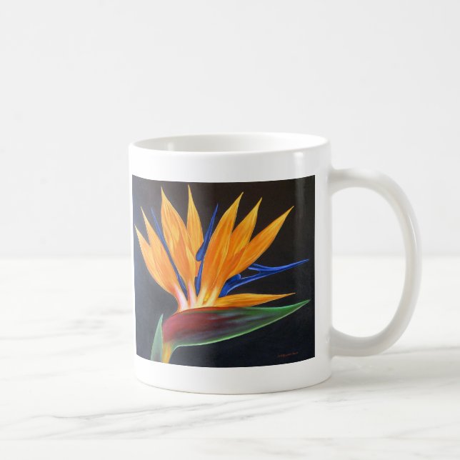 Bird Of Paradise Tropical Flower Painting On Mug (Right)