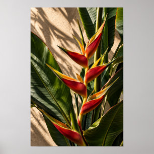 Bird of Paradise Tropical Flowers Wall Art