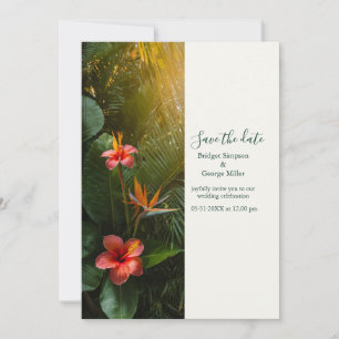 Bird of Paradise Tropical Hawaii Wedding Photo Invitation
