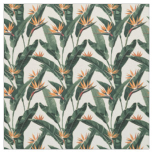 Bird of Paradise Tropical Plant Seamless Pattern Fabric