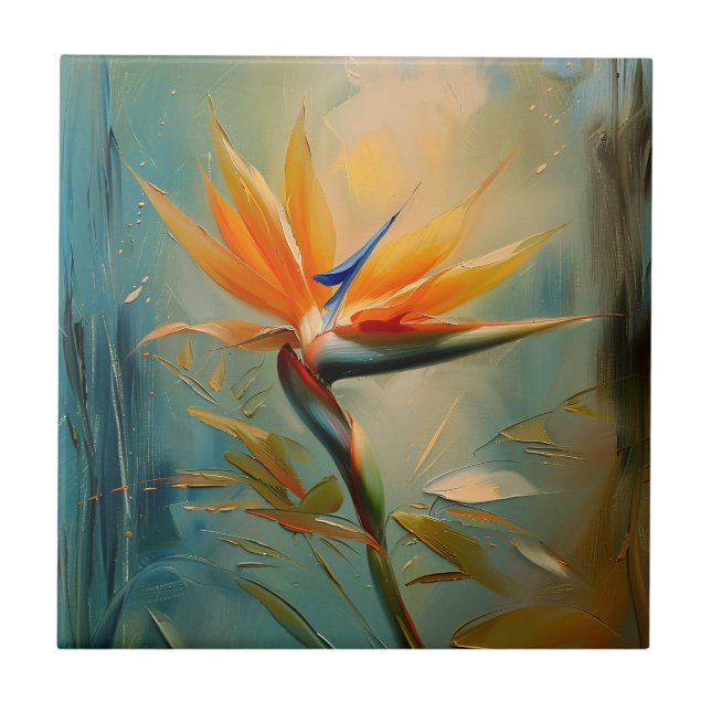 Bird of Paradise Tropical Plant Tile (Front)
