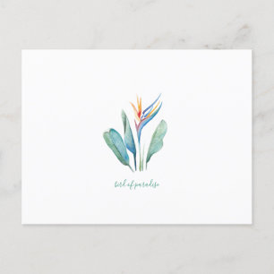 Bird of Paradise Tropical Watercolor Postcard