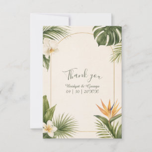 Bird of Paradise Vintage Hawaii Floral Wedding Thank You Card
