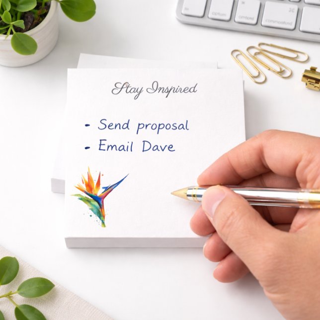 Bird of Paradise Watercolor, custom Post-it Notes (Creator Uploaded)