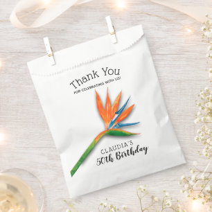 Bird of Paradise Watercolor Floral  Favour Bags