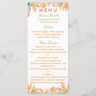 Bird of Paradise Watercolor Tropical Extended Menu