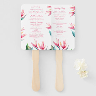 Bird of Paradise Wedding Ceremony Programs Hand Fan