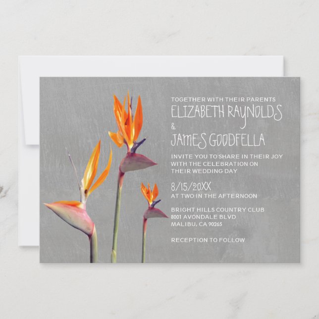 Bird of Paradise Wedding Invitations (Front)