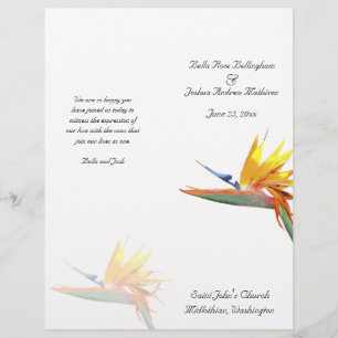 Bird of Paradise Wedding Program