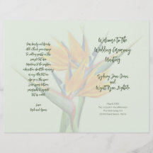 Bird of Paradise Wedding Program Template