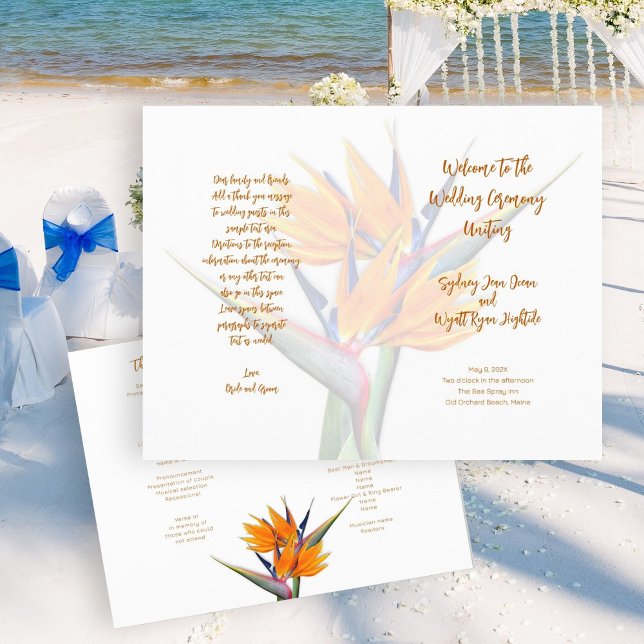 Bird of Paradise Wedding Program Template (Creator Uploaded)