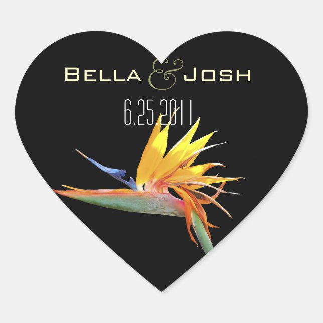 Bird of Paradise Wedding Stickers (Front)