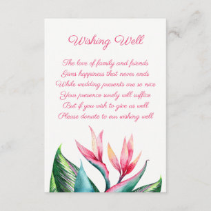 Bird of Paradise Wedding Wishing Well Cards