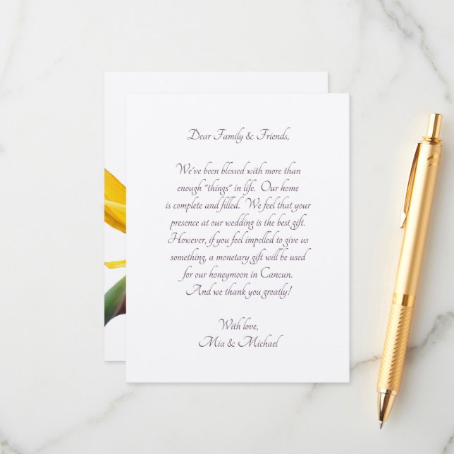 Bird of Paradise Wedding Wishing Well Cards (Front/Back In Situ)