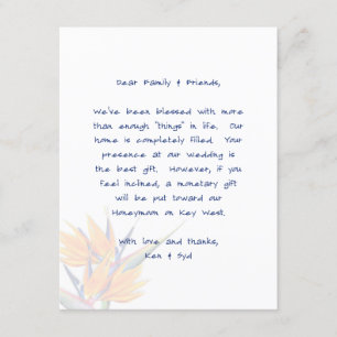 Bird of Paradise Wishing Well Message Cards