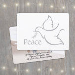 Bird of Peace Modern Minimalist Dove 1 Photo White Holiday Card<br><div class="desc">Wish family and friends a simple gift of peace for the holidays with an elegant dove one photo greeting card. All wording on this template (including "Peace" on front) is simple to customise, making it suitable for Christmas, New Years, Hanukkah and Rosh Hashanah. The modern minimalist white and grey design...</div>