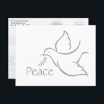 Bird of Peace Modern Minimalist Dove 1 Photo White Holiday Postcard<br><div class="desc">Wish family and friends a simple gift of peace for the holidays with an elegant dove one photo postcard. All wording on this template (including "Peace" on front) is simple to customise, making it suitable for Christmas, New Years, Hanukkah and Rosh Hashanah. The modern minimalist white and grey design features...</div>
