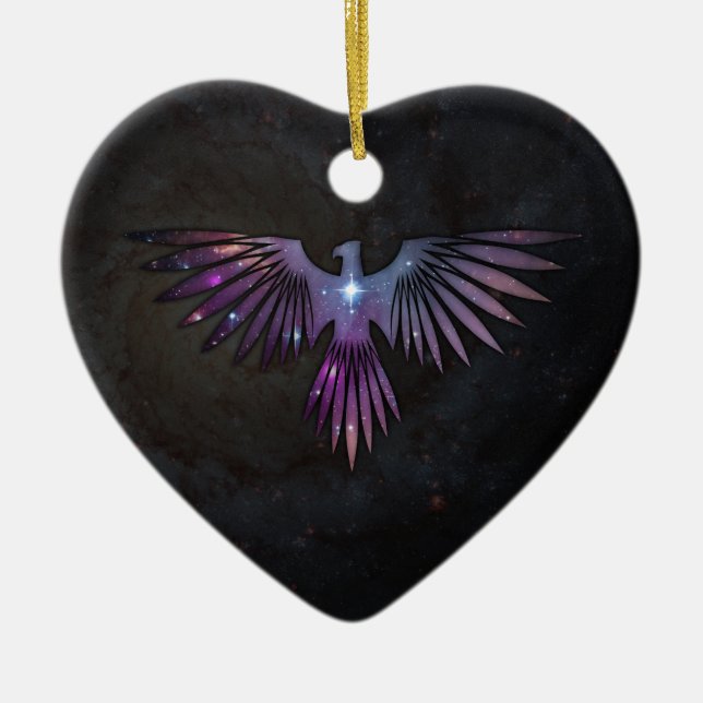 Bird of Prey Ceramic Tree Decoration (Front)