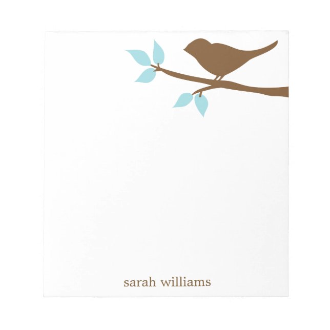 Bird on a Branch Personalised Notepads (Front)