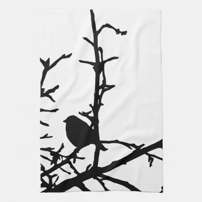 Bird on a Branch Tea Towel (Vertical)