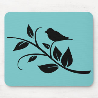 Bird on a Leafy Branch Mouse Pad
