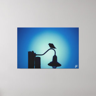 Bird on a post series #5 canvas print