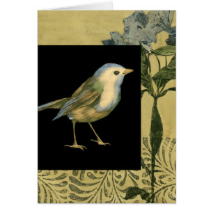 Bird on Black and Vintage Background